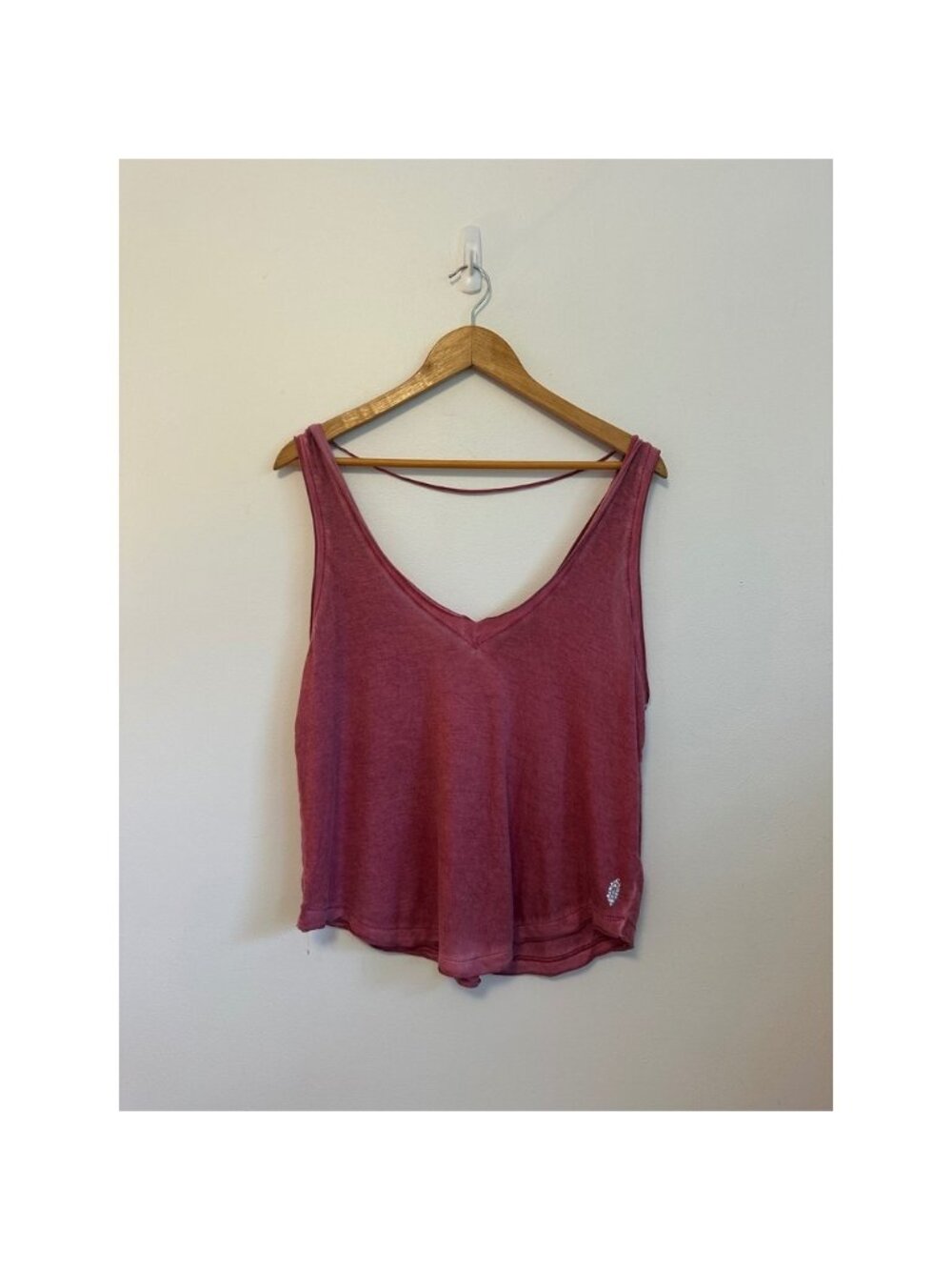 Free People FP Movement V-Neck Relaxed Tank Top in Berry Pink | Size XS